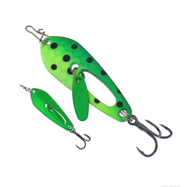 Jack Knife Ice Fishing Spoon in Green Gator by Panfish Slayers