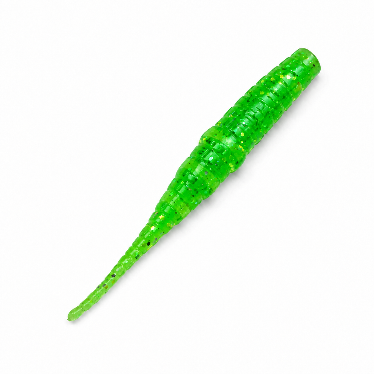 Bloodworm EFP Panfish Soft Plastic in Portal Gun Green by Panfish Slayers