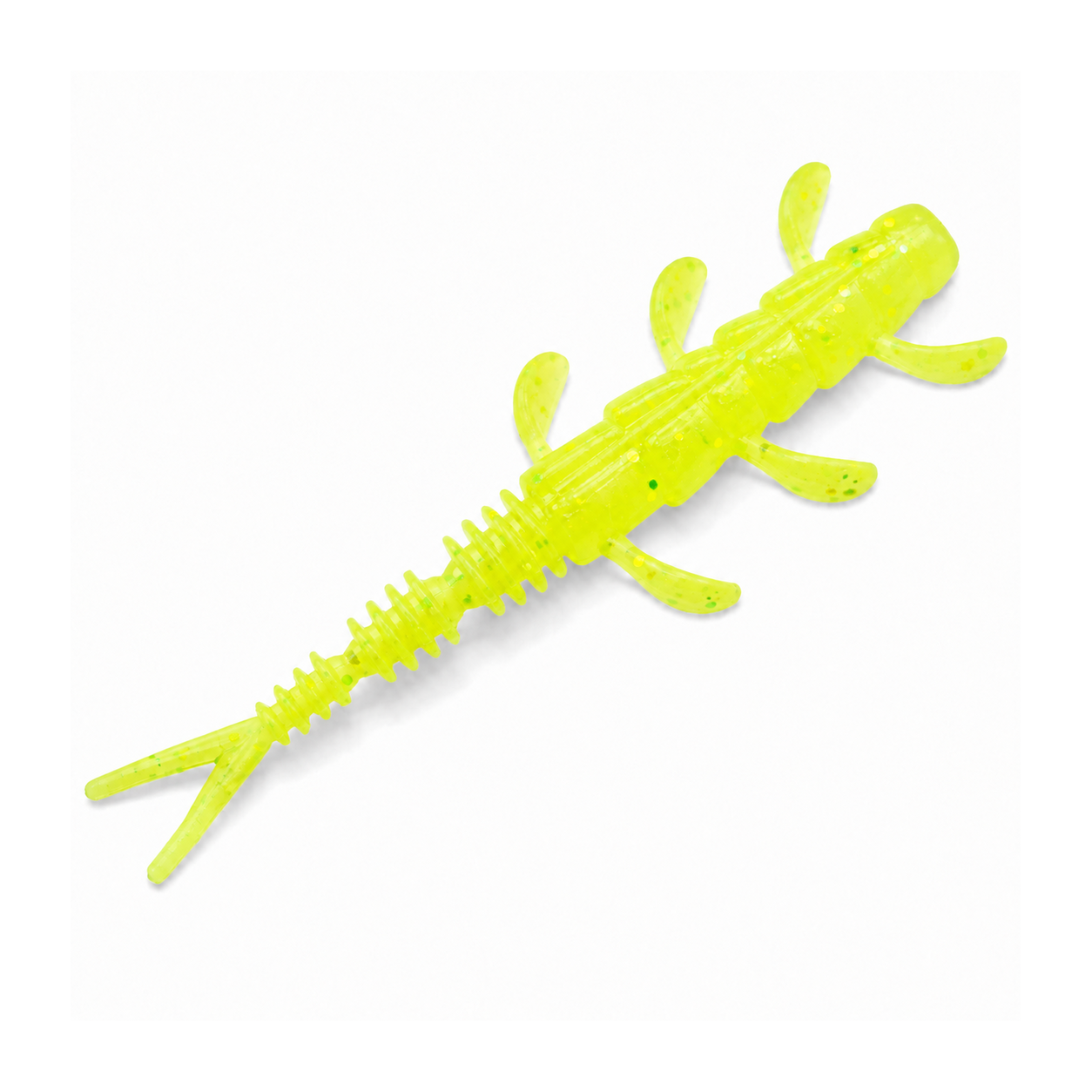 2-Inch Minnopede Panfish Soft Plastic in Highlighter by Panfish Slayers