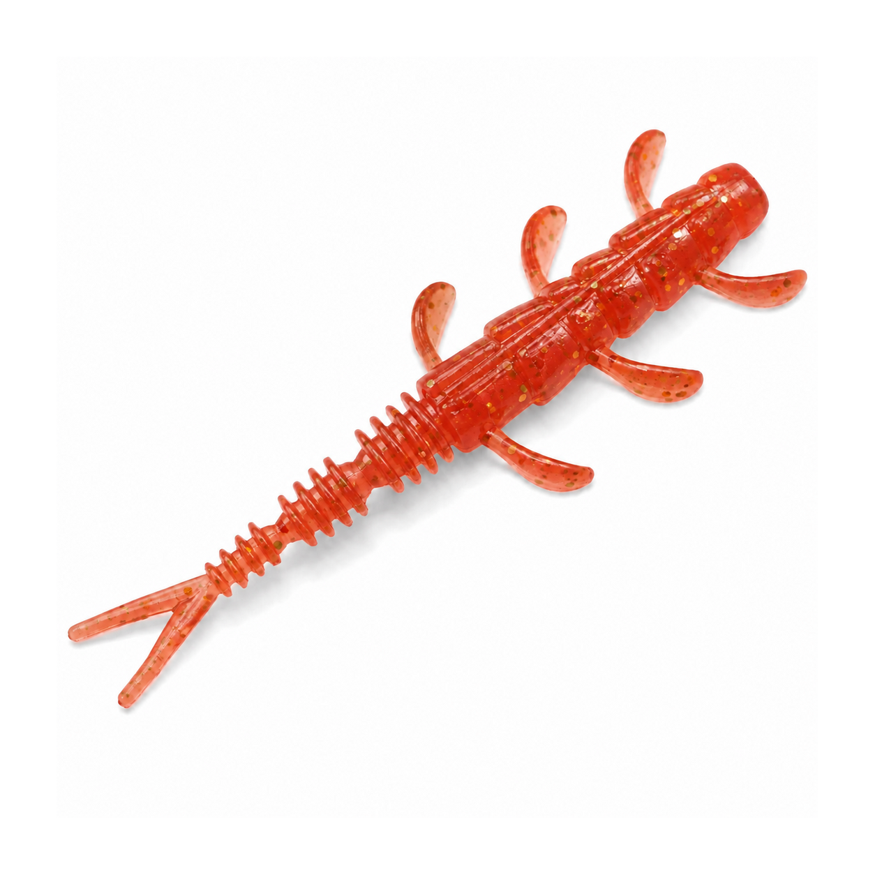 2-Inch Minnopede Panfish Soft Plastic in Lava Rock by Panfish Slayers