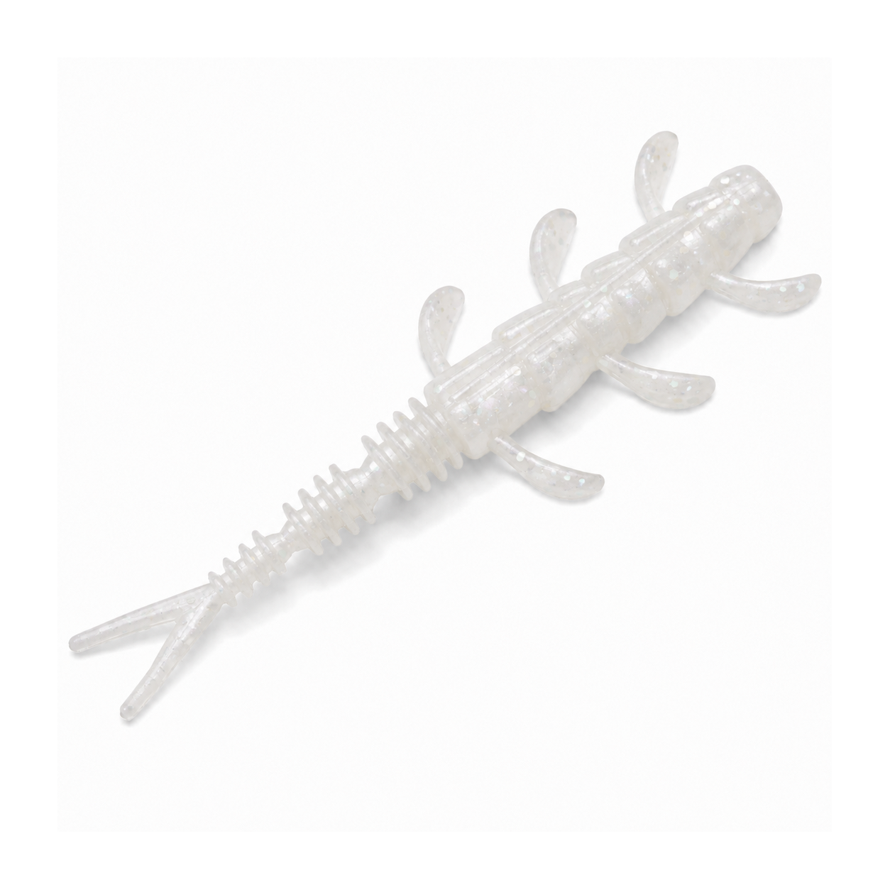 2-Inch Minnopede Panfish Soft Plastic in Pearl by Panfish Slayers